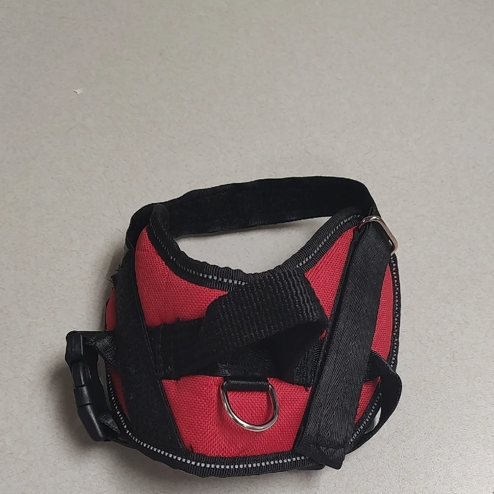 Dog Red And Black Harness